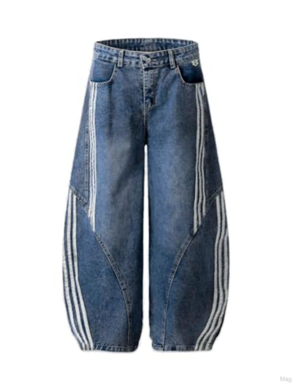 Baggy Barrel Jeans Wide Leg Streetwear Denim Trousers